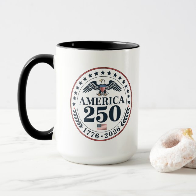 Taza Conmemorativo Oficial del 250 Aniversario de Améri (Con donut)