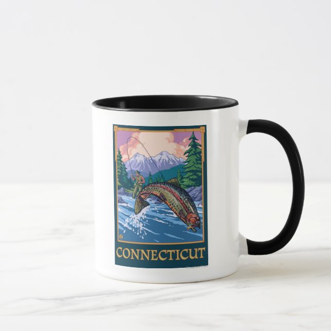 Taza ConnecticutAngler Fisherman Scene (Derecha)