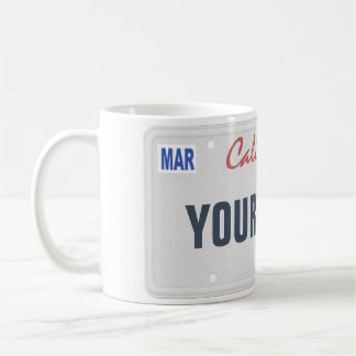 Taza conocida de encargo de la placa de California
