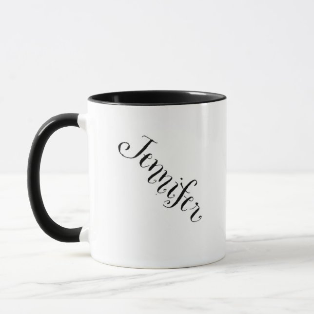 Taza conocida de Jennifer en blanco y negro (Izquierda)