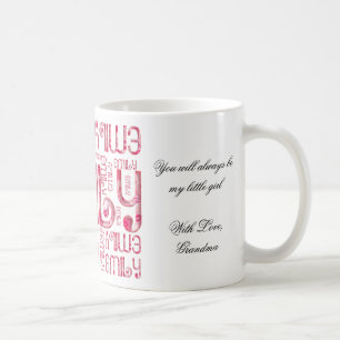 Taza conocida de la tipografía de Emily de la