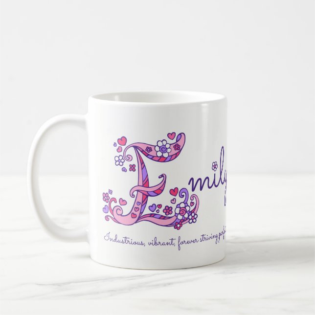 Taza conocida del monograma de la flor E del (Izquierda)