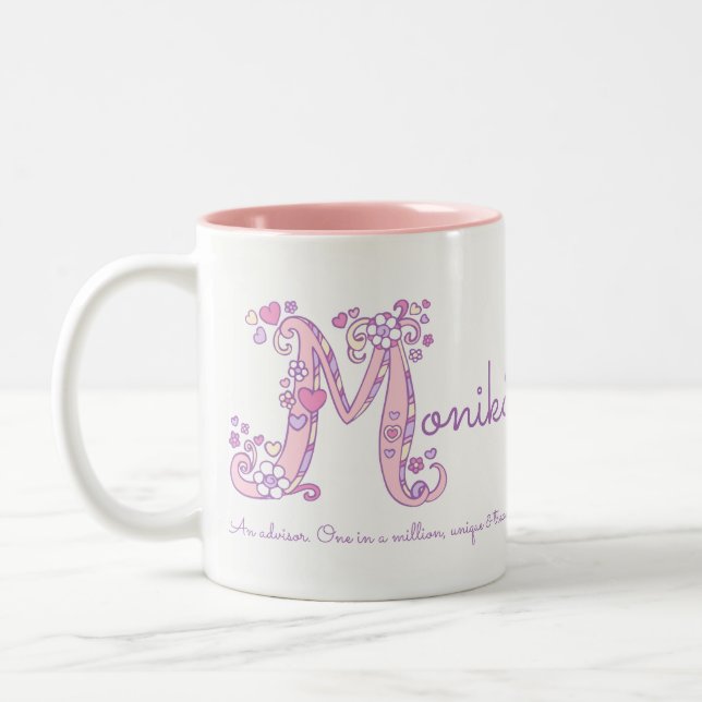 Taza conocida del monograma de la flor M del (Izquierda)