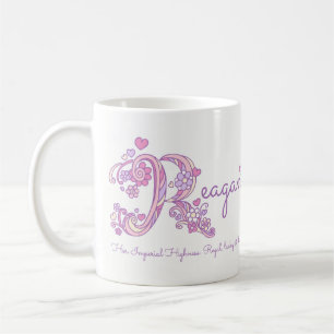 Taza conocida del monograma de la flor R del
