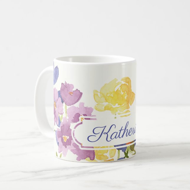 Taza conocida personalizada de las flores salvajes (Anverso izquierdo)
