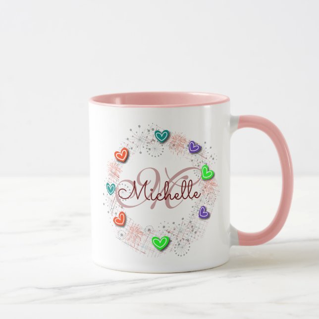 Taza conocida personalizada del monograma (Derecha)