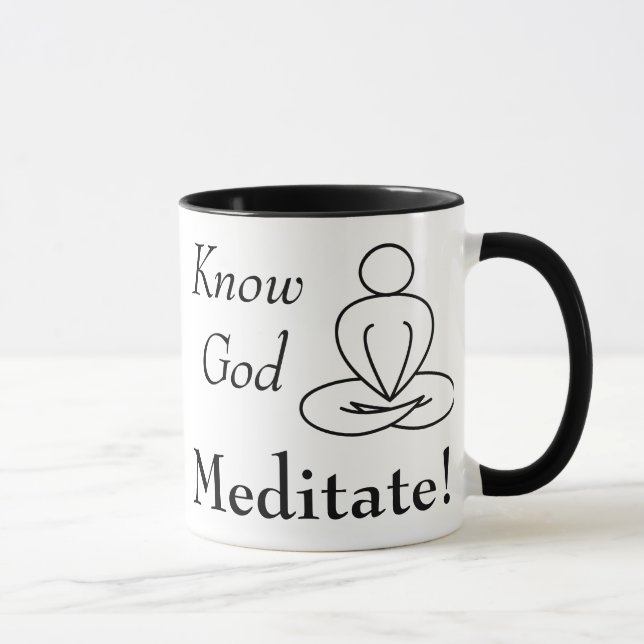 Taza - conozca a dios, Meditate (Derecha)