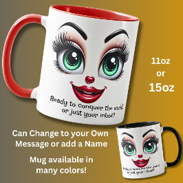 Taza Conquer World  Add Name Message Fabulous Eyes Face