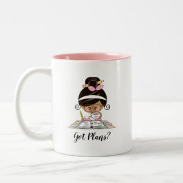 Taza conseguida del chica del planificador de los
