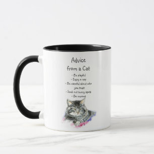 Taza Consejo de cumpleaños inspirador de un gato divert