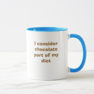 Taza Considero la pieza del chocolate de mi dieta