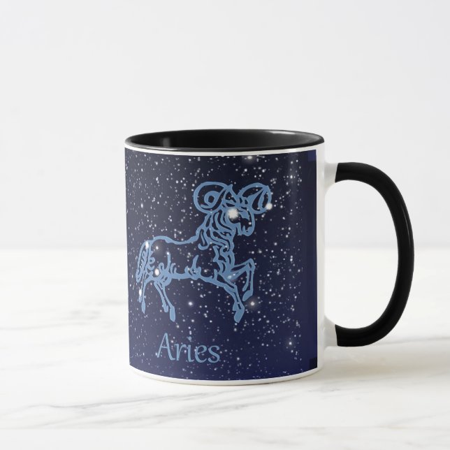 Taza Constelación de Aries y Rótulo Zodiaco con estrell (Derecha)