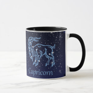 Taza Constelación de Capricornio y signo zodiacal con e