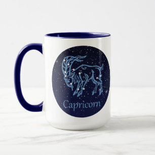 Taza Constelación de Capricornio y signo zodiacal con e
