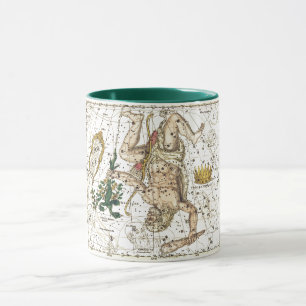 Taza Constelación de Hércules en el mapa del cielo vint