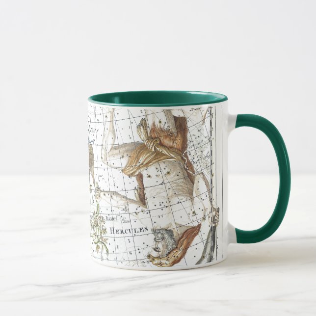Taza Constelación de Hércules en el mapa del cielo vint (Derecha)