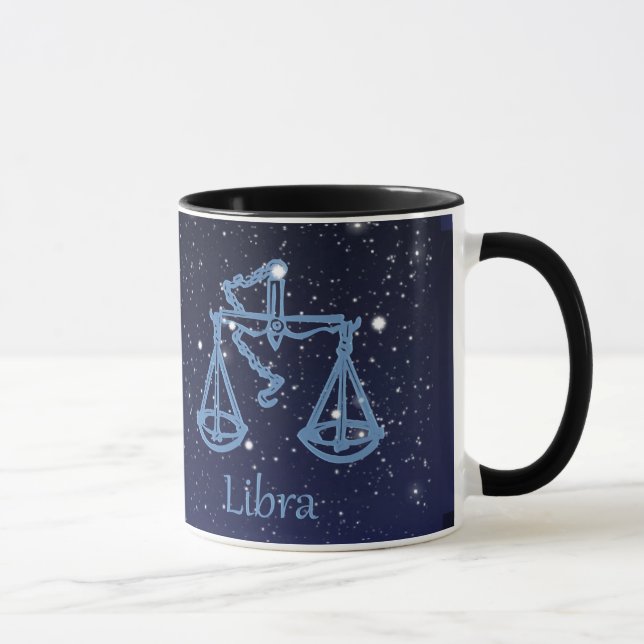 Taza Constelación de Libra y Rótulo Zodiaco con estrell (Derecha)