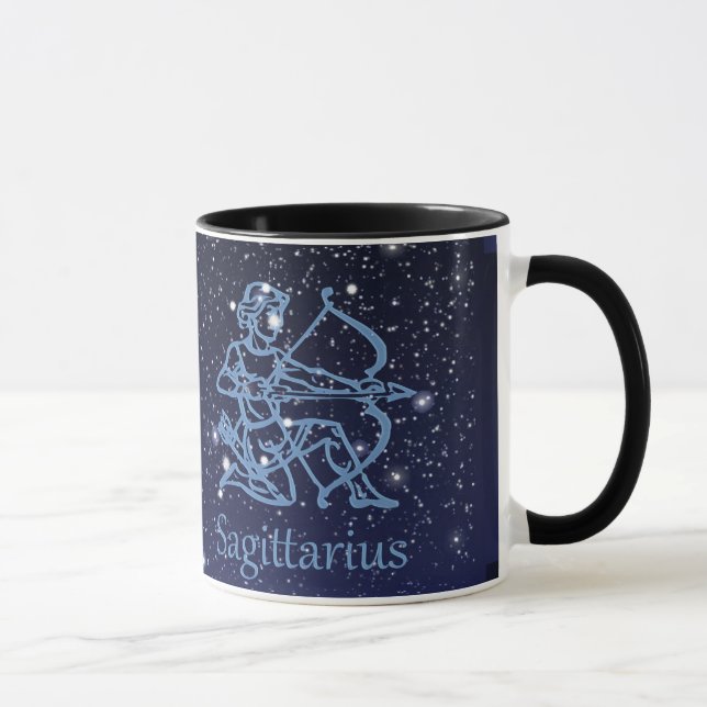 Taza Constelación de Sagittarius y Rótulo de Zodiac con (Derecha)
