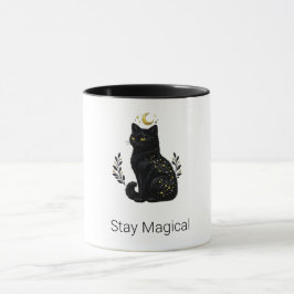 Taza Constelación Mística de Gato Negro Celestial