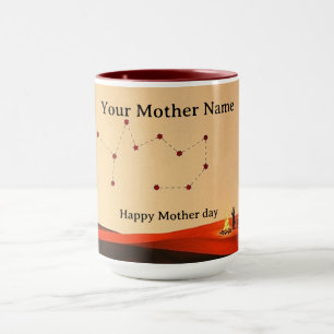 Taza Constelación Pastel de Fogata Indígena bajo las Es