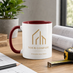 Taza Construcción de código QR de grano de madera moder