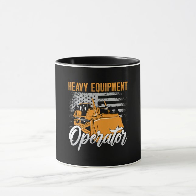Taza Construcción del operador de equipo pesado con bul (Centro)