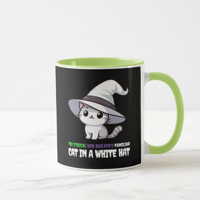 Taza Constructor Web Ético Divertido Gato Blanco Famili (Derecha)