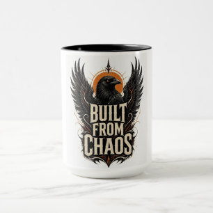 Taza Construido Desde el Caos – Arte de Cuervo Gótico