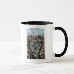 Taza Construir una escena de acero de la nave