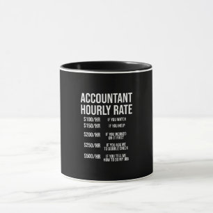 Taza Contador gracioso tasa por hora contabilidad Humor