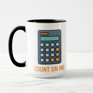 Taza Contar conmigo - Diseño de calculadora elegante pa