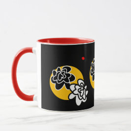 Taza Contem amarillo negro rojo de la flor amistosa de