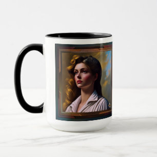 Taza Contemplar el futuro del arte de concepto de IA de
