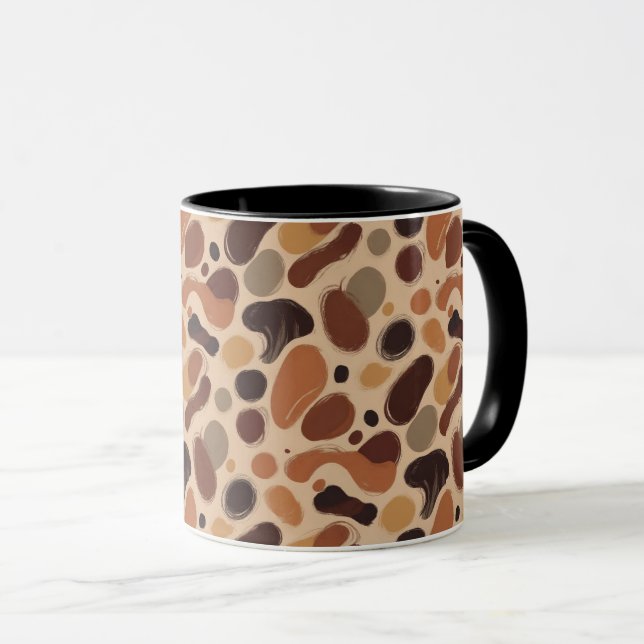 Taza Contemporary Organic Pattern Mug – Earthy Tones (Anverso derecho)