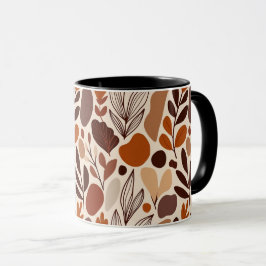 Taza Contemporary Organic Pattern Mug – Earthy Tones