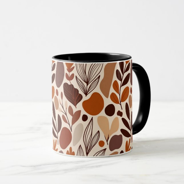 Taza Contemporary Organic Pattern Mug – Earthy Tones (Anverso derecho)