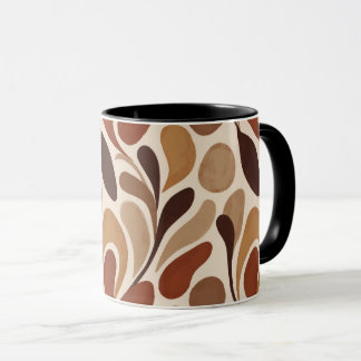 Taza Contemporary Organic Pattern Mug – Earthy Tones