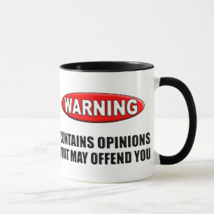 Taza Contiene opiniones que puede ofenderle
