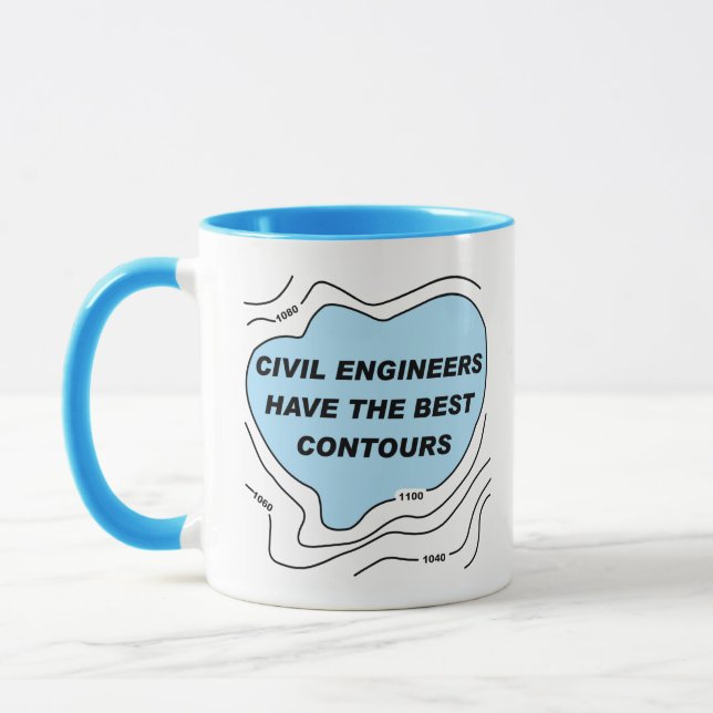 Taza Contorno azul de ingeniero civil (Izquierda)