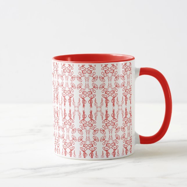 Taza Contorno de amapola, rojo sobre café de jengibre b (Derecha)