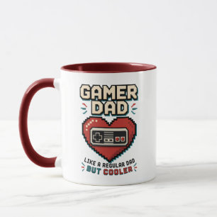 Taza Control Retro Pixel Heart Gamer Papá