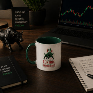 Taza Controla Tus Emociones Toro Mentalidad de Trading 