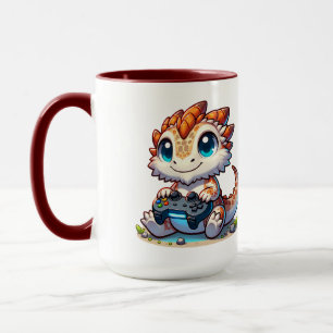 Taza controlador de juego de dragón barbudo lindo