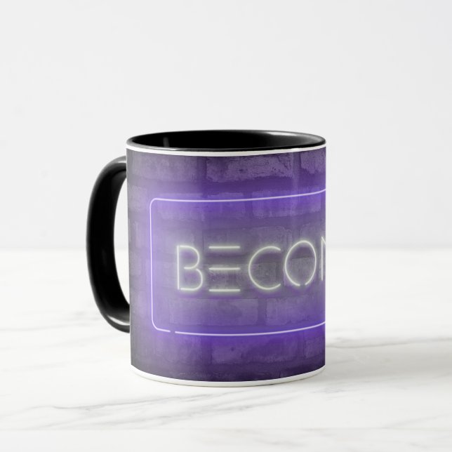 Taza CONVERTIRSE EN Rótulo Púrpura Neón (Anverso izquierdo)
