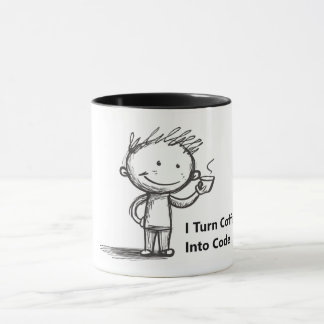 Taza Convierto El Café En Código. Curiosa para el chico