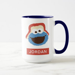 Taza Cookie Monster Woodland Face   Añadir su nombre