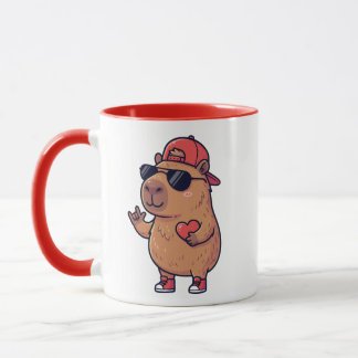 Taza Cool Capybara ASL I Love You Sign Valentine