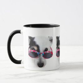 Taza Cool Cartoon Dog with Glasses