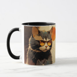 Taza Cool Streetwear Graffiti Cat with Sunglasses