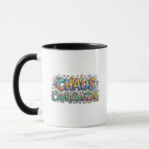 Taza Coordinador de Caos Doodle Colorido Café de Dos To